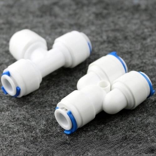 Fit 3/8" 9.52mm OD Tube Tee 3 Ways Food Grade POM Quick Fitting Connector For Aquarium RO Water Filter Reverse Osmosis System