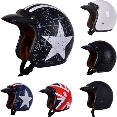DERI Durable Helmet Motorcycle Vintage Motor Vehicle Helmets Motorbike ATV UTV Open Face Safe Racer Helmets Styling cascos moto