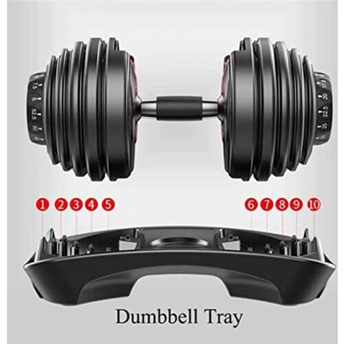 Adjustable dumbbells, personal workout in the gym, fast adjustable dumbbell set, 24 kg, 52.5 lb, workout master