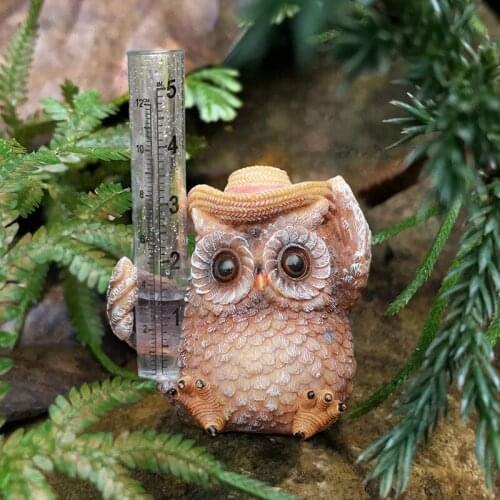 Garden Water Timers Owl Rain Table Garden Lawn Elf Outdoor Fig Water Level Outdoor Decor Resin Garden Water Timers