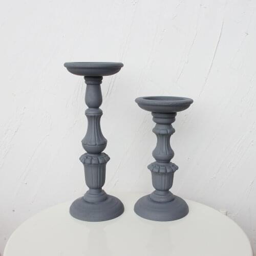Gray Candelabrum Wooden Creative Candlestick Pattern Tray Candle Holder Handmade Table Desktop Rustic Wedding Holiday Decor