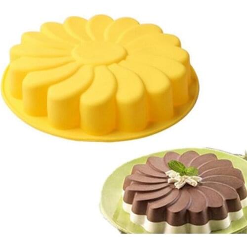 Silicone Big Cake Molds Sunflower Cake Bakeware Baking Tools 3D Bread Pastry Mould Pizza Pan Tray DIY Birthday Wedding Party