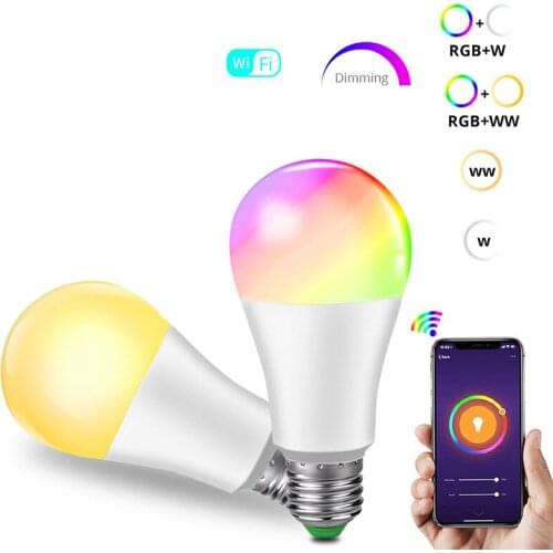 2020 E27 B22 Wi-Fi Smart LED Bulb 1580LM Dimmable RGB Smart Bulb Support Voice Speaker Control Smart Home Can Timing Bulb