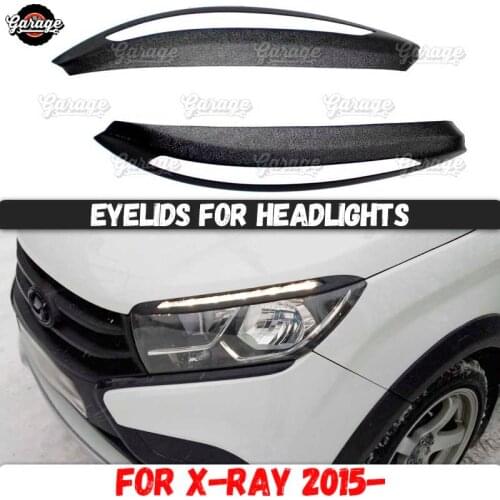 Eyelids for headlights for Lada X-Ray 2015- ABS plastic pads cilia eyebrows covers trim accessories car styling tuning
