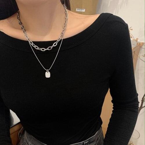 Vintage Multi-layer Coin Chain Choker Necklace For Women Gold Silver Color Fashion Square Pendant Necklaces Jewelry