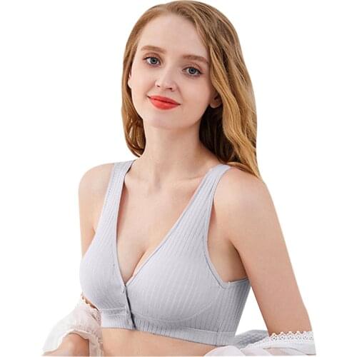 Womens Vest Type Underwear Gathered Breast Feeding Bra With Front Buckle Bra for Womens Sexy Lingerie Underwire Bralette