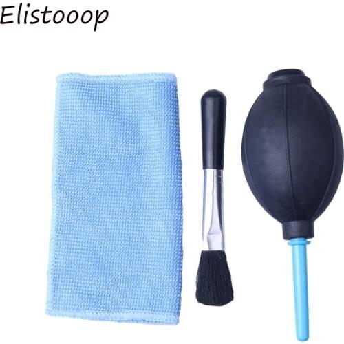 1x camera professional Lens Screen Cleaning Dust brush + 1x dust blower+ 1x Cleaning Cloth Kit For Canon Nikon Sony DSLR Camera