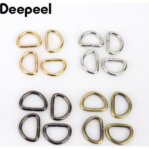 Deepeel 100/300pcs 10mm D Ring Buckles Metal Opening Dog Collar Chain Webbing Ring Buckles DIY Bag Hardware Accessories BF073