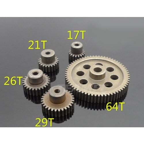 11184 Metal Differential Main Gear 64T 11119 11181 11176 11189 Motor Gears 17T 21T 26T 29T RC Parts 1/10 HSP Car Truck 94111