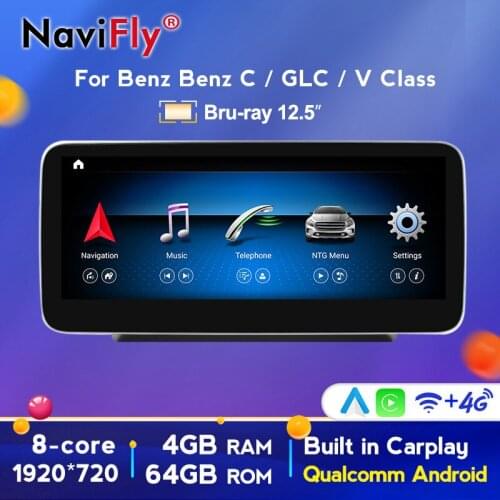 1920x720 IPS Screen RDS 8 core Android 10.0 Carplay Car Multimedia Radio player For Mercedes Benz C Class W205 2014-2018