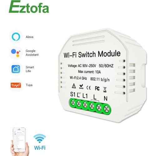 2 Way Mini Wifi Smart Light Switch Diy Module Smart Life/Tuya APP Wireless Remote Control Works with Alexa Echo Google Home
