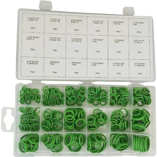 270PCS/pack 18 Sizes O-ring Kit Green Metric O ring Seals Watertightness Rubber O ring Gaskets oil resistance Assortment