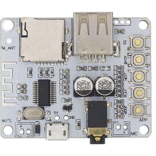 Bluetooth Audio Receiver board with USB TF card Slot decoding playback preamp output A7-004 5V 2.1 Wireless Stereo Music Module