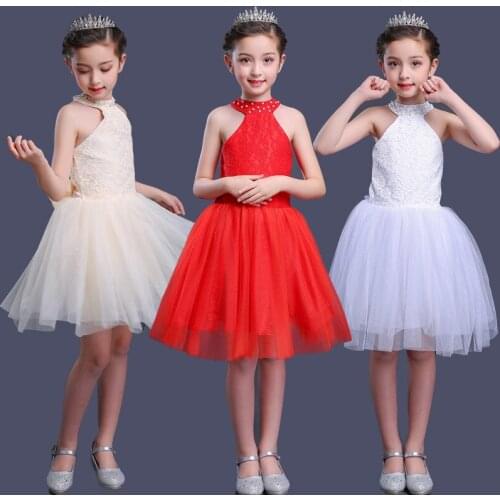 Childrens Princess pettiskirt flower girl wedding dress birthday piano performance costume ballet wear