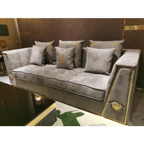 Living room Sofa velvet fabric cloth couch Nordic modern muebles de sala cama puff asiento futon Chesterfield U shape corner див