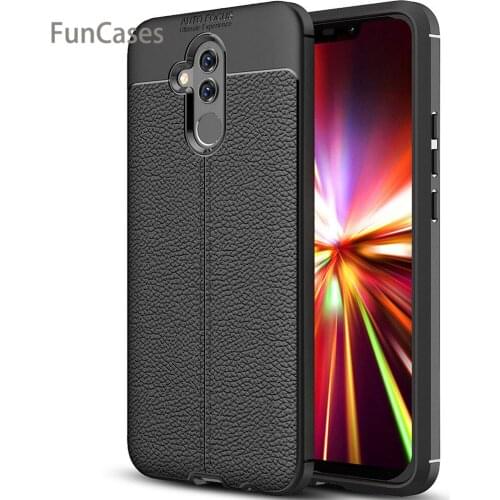 For Huawei Mate 20 Lite Case Silicone Shockproof Case Cover Luxury PU Leather Litchi Pattern Soft TPU Case for Mate 20 Lite