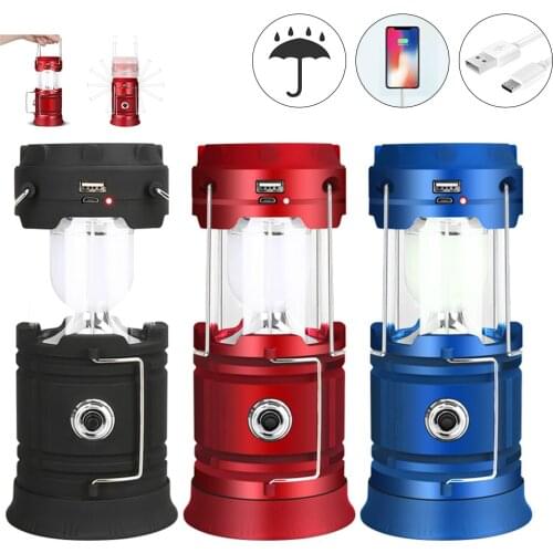 Solar Camping Tent Light Lantern Flashlight Portable Flame Lamp Retractable Lighting Camping Light Emergency Lantern Hiking Lamp