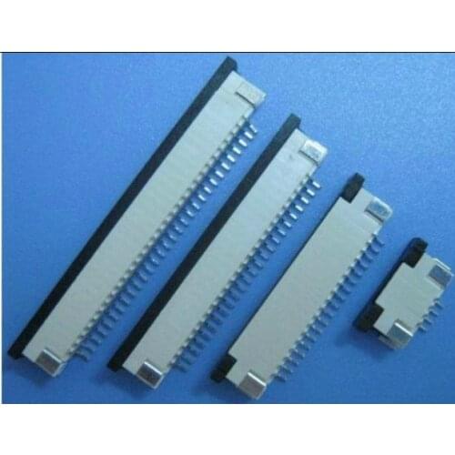 Free shipping FPC connector 1.0mm spacing 4pin / 5pin / 6pin / 8pin / 9pin smoked pull lie on Up / down FFC flat cable socket