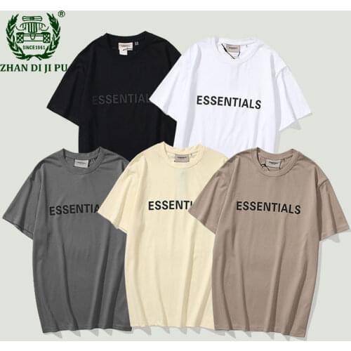 Oversize Essentials T-Shirt Mens Stereoscopic Letters Tops Streetwear Casual Cotton Short Sleeve T-shirts Couples 2021 Summer