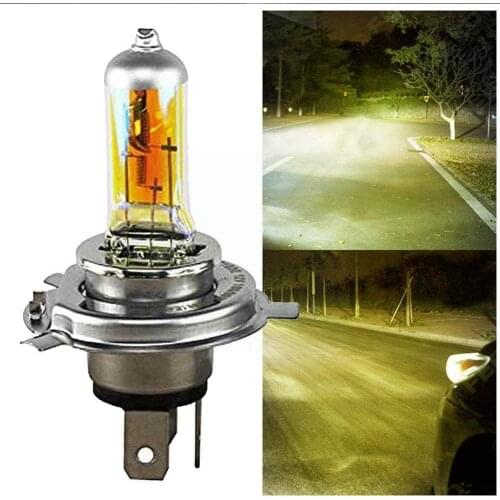 1pc 12v H4 55w Lights Halogen Bulb Yellow Fog High Light Parking 60/55w Power Source Auto Lamp Car Light I8w4