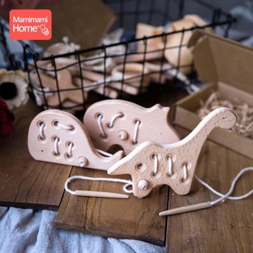 Mamihome 1pc Kindergarten Mouse Toy Wooden Teether Animal Beech Rodent Teething Pendants Toys Baby Crib Toys ChildrenS Goods
