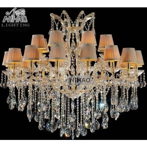 Classical Chandelier Lighting Fixture Shades Collection Colored Deco Big Glass Chandeliers Crystal Foyer Lobby Villa Luminaire