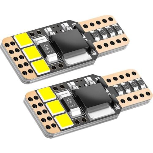 2Pcs 4w Super Bright T10 W5W Led Replacement Bulbs 6 Chip 3030 Smd Canbus Back Light Wedge Parking Trunk Reading Dome Lamp White