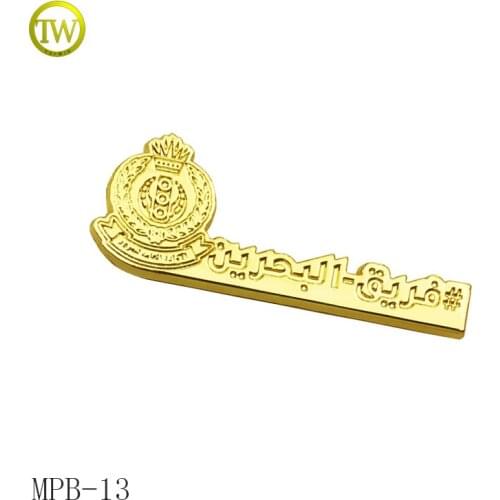 Die cast custom metal badge clip safety pin for tie/garment