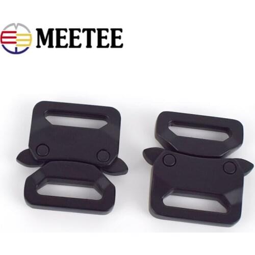 Meetee 2/5pcs ID20/25mm Metal Automatic Release Buckles Belt Adjustment Buckle DIY Multifunctional Outdoor Strap Band Snap Hook