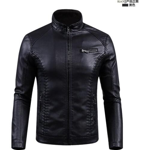 Mens Leather Jacket Motorcycle Comfortable Warm Coats European American Leather Large Autumn Winter Pu Leathercoat Long Sleeve