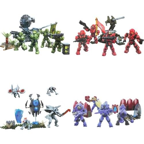 Mega Construx Bloks Promethean Warriors UNSC Fireteam Stingray Taurus Covenant Storm Lance Building Kit Models Playset Toys