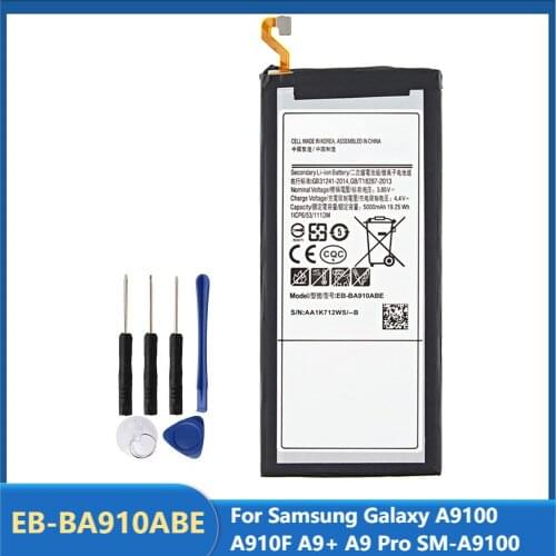 Original Replacement Phone Battery EB-BA910ABE For Samsung Galaxy A9100 A910F A9+ A9 Pro SM-A9100 Rechargable Battery 5000mAh