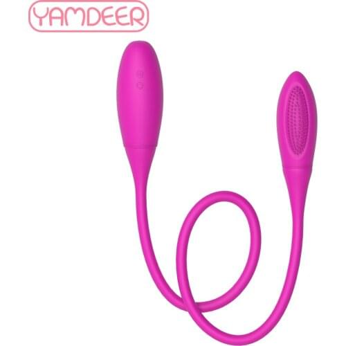 Rechargeable Dual Vibrator 7 Speeds Double Head Jump Egg Bullet Dildo Vibrator Anal Butt Plug Adult Sex Toy For Women