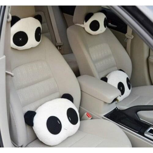 Lovely Creative Panda Auto Car Neck Rest Support Cushion Headrest Pillow Mat Adjustable Seat Head Protection Pad Accessories