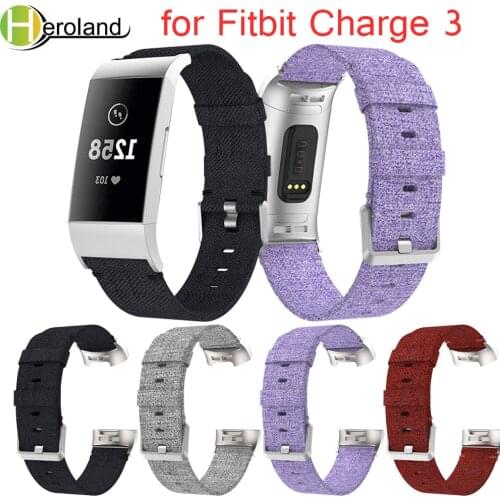 Strap for Fitbit Charge 3 Watchband Smart Bracelet Replacement Canvas Nylon Denim Men Women Smart watch Accessories new fabric