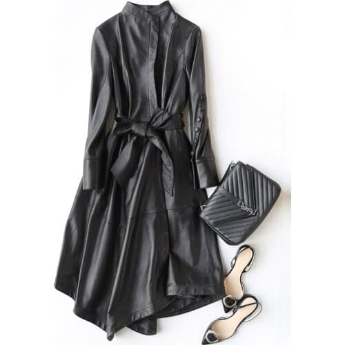 Long Real Jacket Women Clothes 2020 Sheepskin Coat Genuine Leather Womens Jackets Slim Windbreaker KQN22221-7 KJ2320