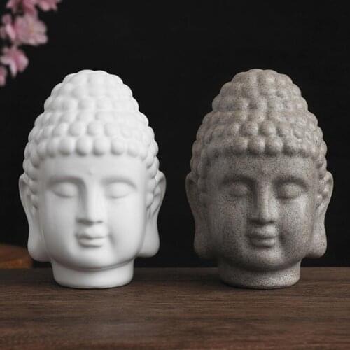 Resin Buddha Statue India Buddha Head Statue Sakyamuni Tathagata Figurine for Home Office Decor Shop Ornament