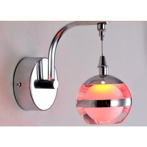 Warm led wall lamp personality mirror crystal lamp of bedroom the head of a bed of contemporary and contracted