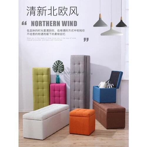 Cloth Art Shoes Changing Stool Shoe Cabinet Can Sit Shoes Wearing Stool Household Sofa Rectangular Storage Fitting Room Bench Be