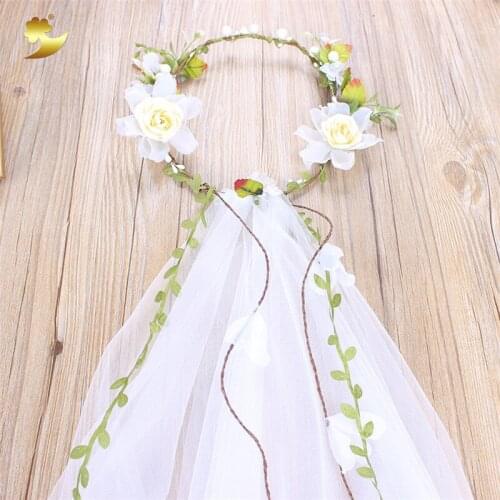 2020 New Mori Rattan Wreath Ladies Handmade White Simple Hair Accessories