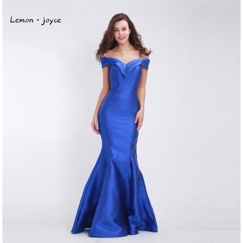 Lemon joyce Elegant Evening Dresses Long 2020 Boat Neck Simple Mermaid Prom Party Gowns Plus Size Reflective Dress