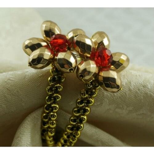 Gold crystal flower napkin ring ,acrylic wedding napkin holder
