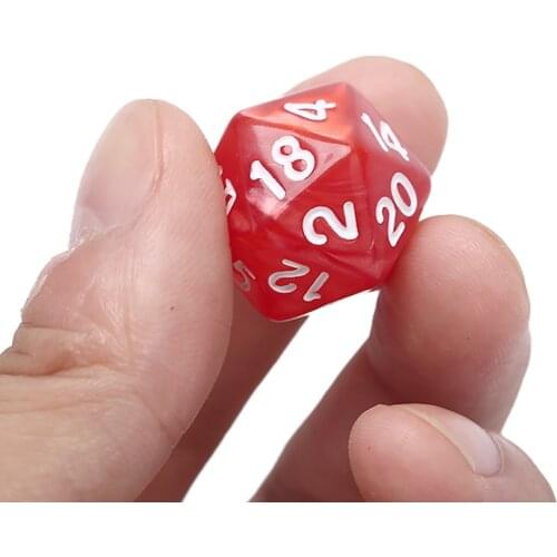1PC Durable Pearlized D20 Dice Acrylic 20 Sided Dice for Board Game