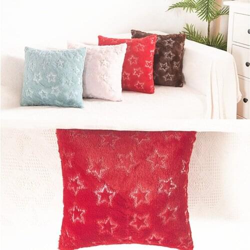 17" Christmas Faux Plush Cushion Cover Star Throw Pillow Case Sofa Car Home Decor 8 Color
