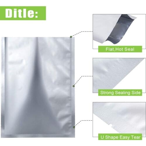 48 Pieces / Bag Plastic Bag Aluminum Foil Holographic Food Bag Small Waterproof Zipper Reclosable Bag Zipper Storage Bag