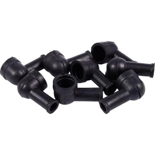 8 Pcs 15mm x 8mm Black Smoking Pipe Shaped PVC Battery Terminal Insulating Covers Boots