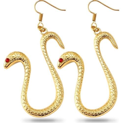 Anime ONE PIECE Boa Hancock Cosplay Gold Snake Earrings for women Drop Earring Fashion Jewelry Gifts