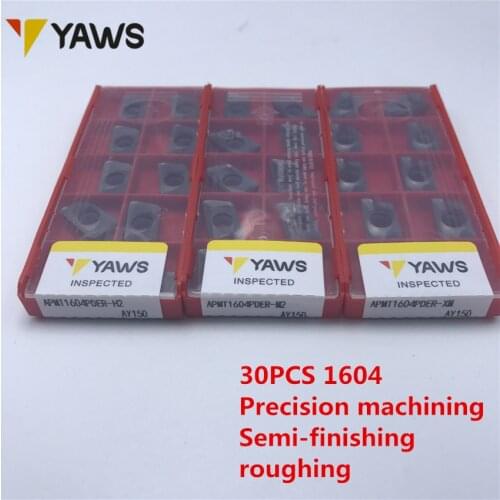 Freeshipping 30PCS APMT1604PDER-M2\H2\XM AY150 Milling carbide inserts for Steel, stainless steel, casting