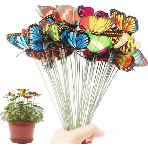 Bunch of Butterflies Garden Yard Planter Colorful Whimsical Butterfly Stakes Decoracion Outdoor Decor Flower Pots Decoration