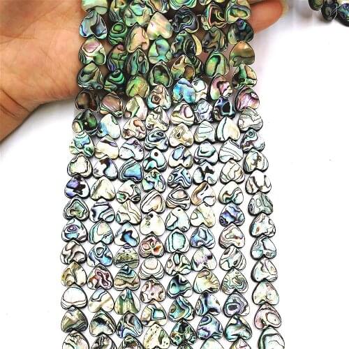 Natural Abalone Shell Loose Beads 12mm 14mm Abalone Shell Heart Shaped For DIY making necklace, bracelet, earring accessories
